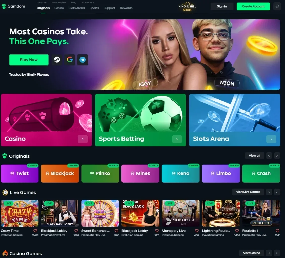 Gamdom ekran görüntüsü