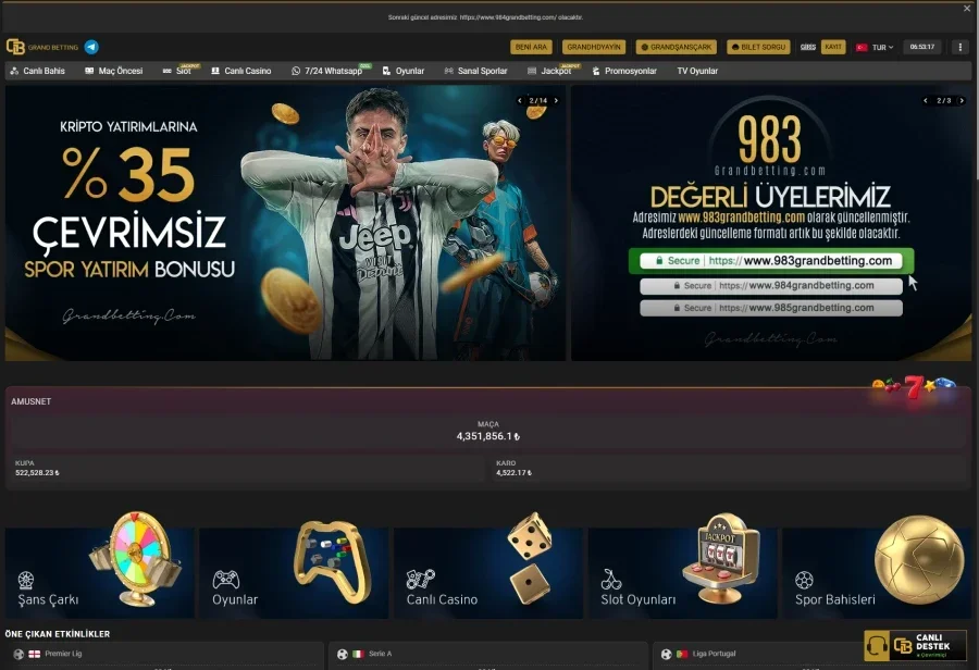 Grandbetting ekran görüntüsü