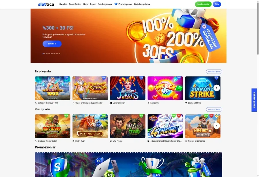 Slottica ekran görüntüsü