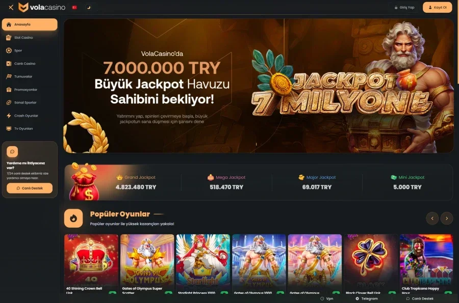 Vola Casino ekran görüntüsü